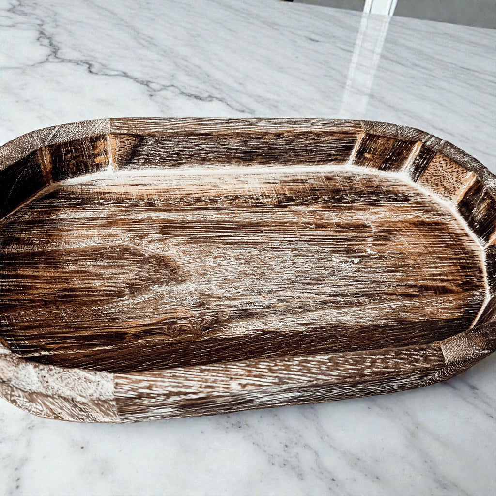 Rustic Wooden Trinket Tray – Handmade Paulownia Wood Organizer