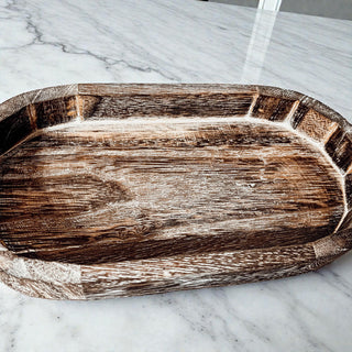 Rustic Wooden Trinket Tray – Handmade Paulownia Wood Organizer