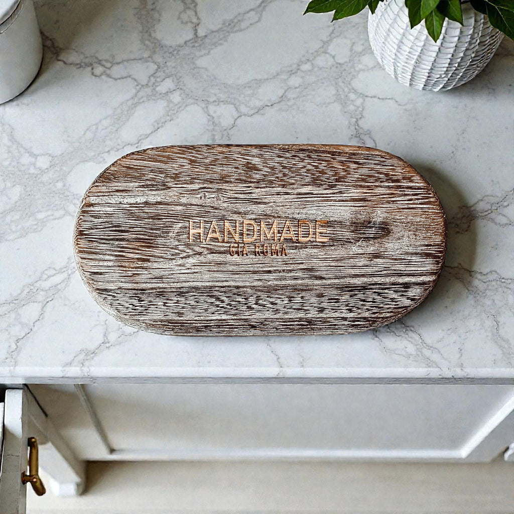 Rustic Wooden Trinket Tray – Handmade Paulownia Wood Organizer