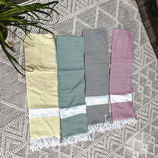 Haley Diamond Turkish Cotton Towel – Jacquard Diamond or Stripe Design (200 GSM)
