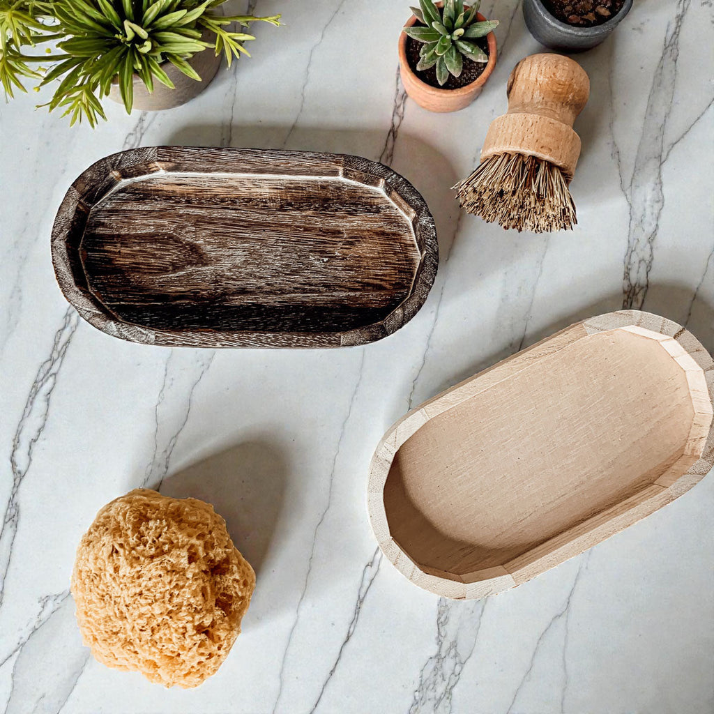 Rustic Wooden Trinket Tray – Handmade Paulownia Wood Organizer