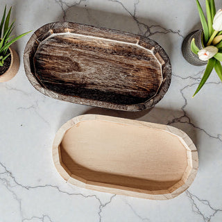Rustic Wooden Trinket Tray – Handmade Paulownia Wood Organizer