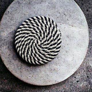 Black & White Braided Rope Coasters – Classic Cotton Drink Coasters (Set of 4)