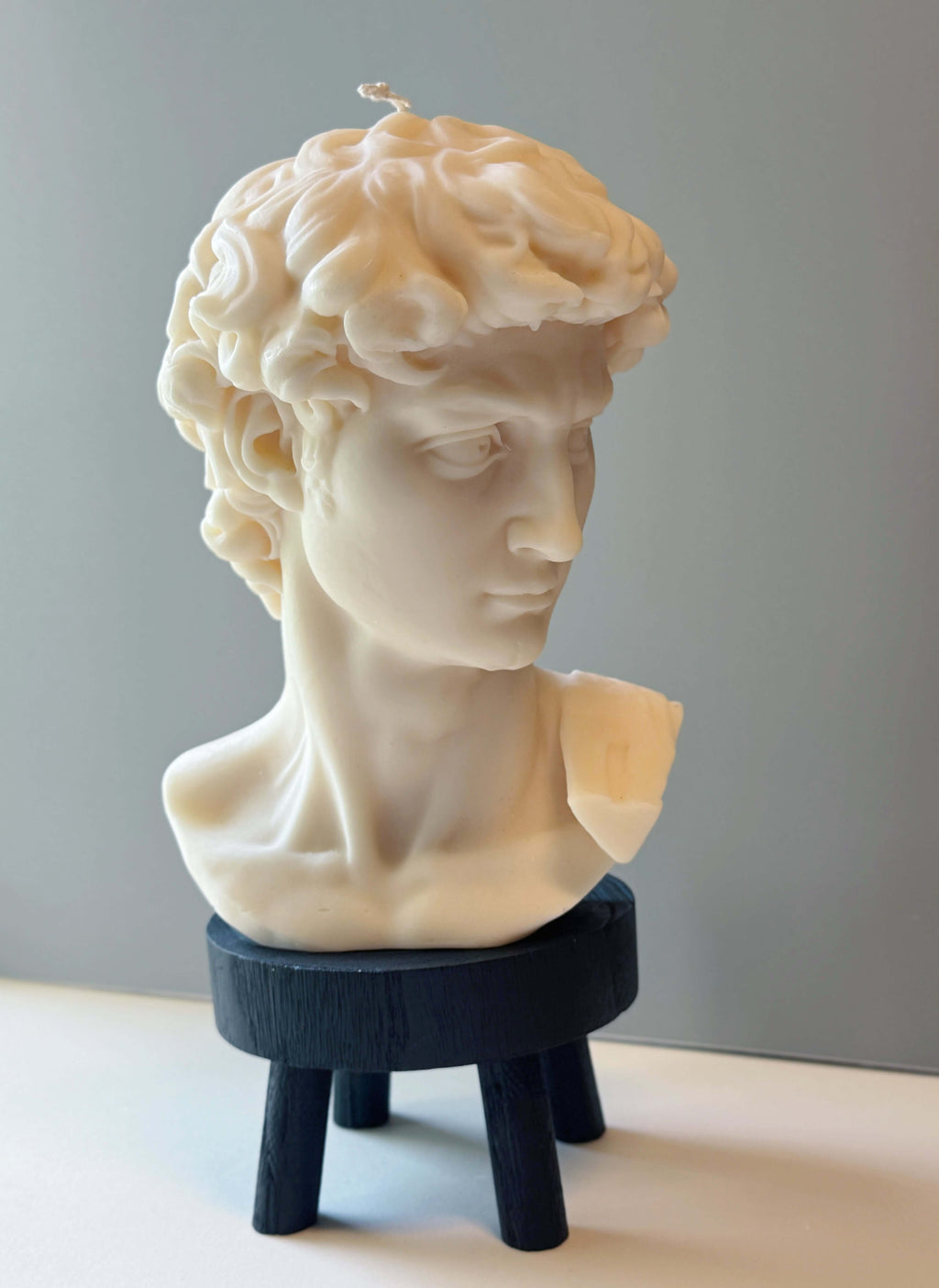 David Head Sculptural Candle – Large 11” Decorative Wax Bust