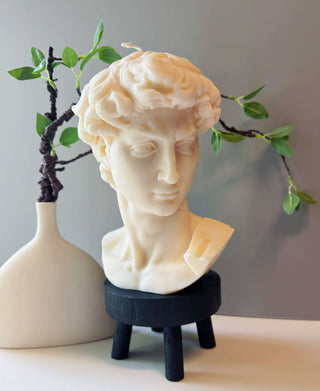David Head Sculptural Candle – Large 11” Decorative Wax Bust
