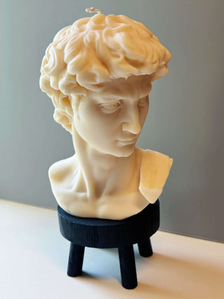 David Head Sculptural Candle – Large 11” Decorative Wax Bust