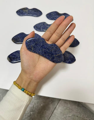 Blue Sodalite Gua Sha Set – Facial Sculpting & Massage Tools