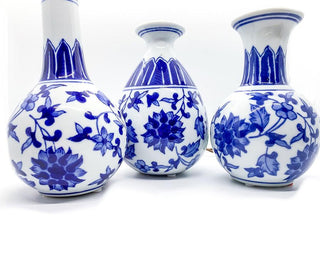 Mediterranean Canton Chinoiserie Porcelain Vases – Hand-Painted