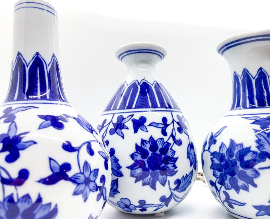 Mediterranean Canton Chinoiserie Porcelain Vases – Hand-Painted