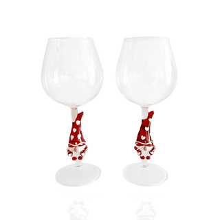 3D Heart Gnome Stemless Wine Glasses – Set of 2