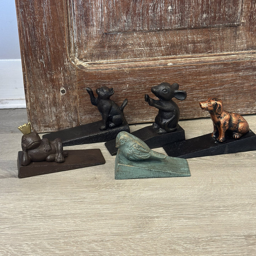 Heavy Recycled Iron Door Stop with Vintage Finish