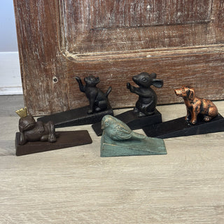 Heavy Recycled Iron Door Stop with Vintage Finish