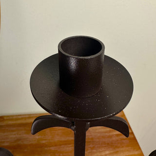 Vintage Three-Arm Metal Candelabra in Dark Bronze