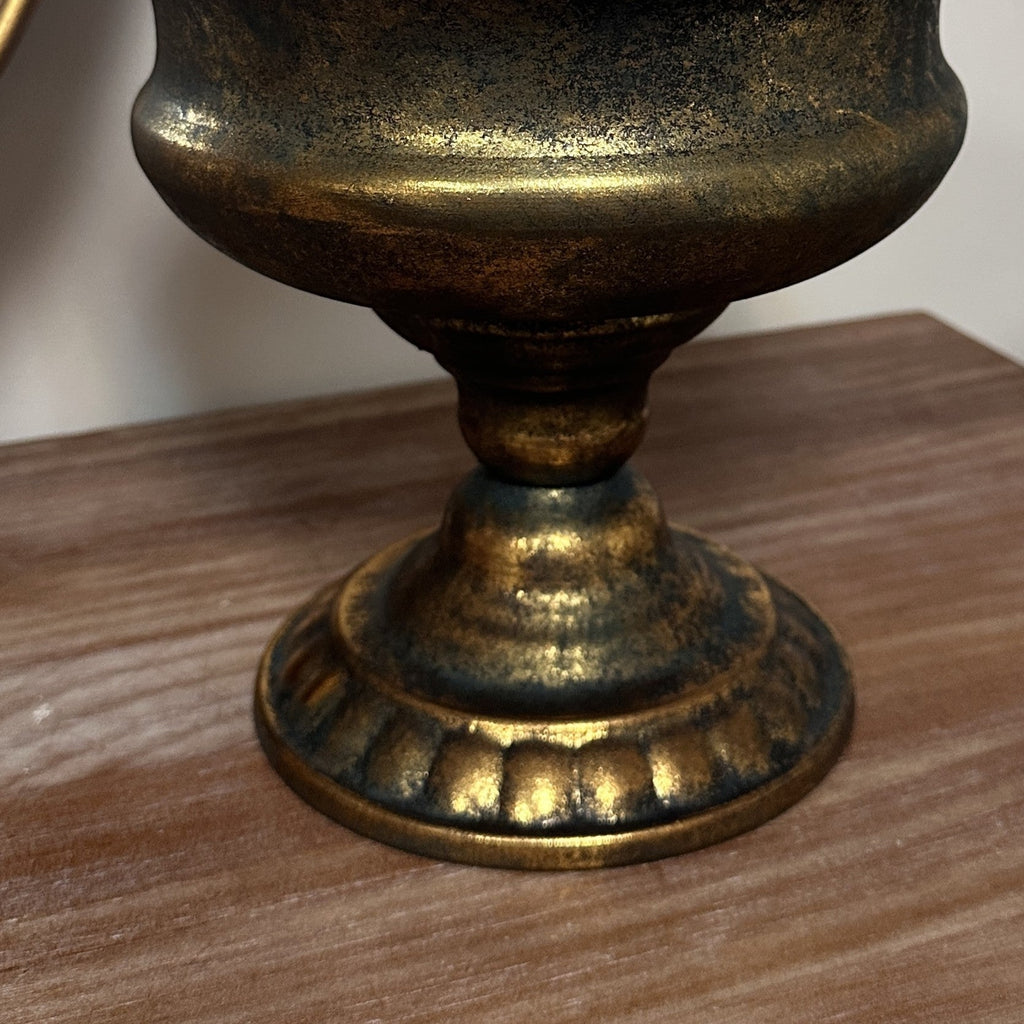Aged Bronze-Gold Pedestal Urn Planter