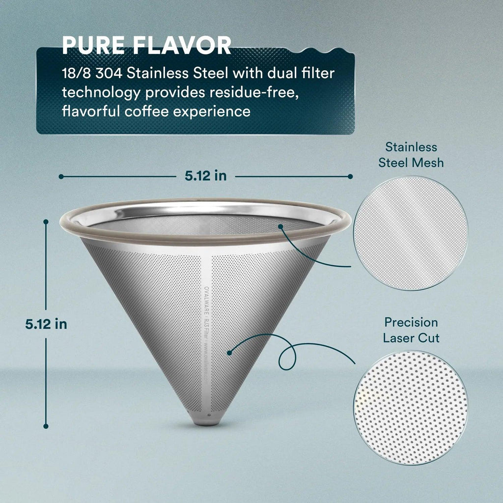 Reusable Stainless-Steel Pour-Over Coffee Filter