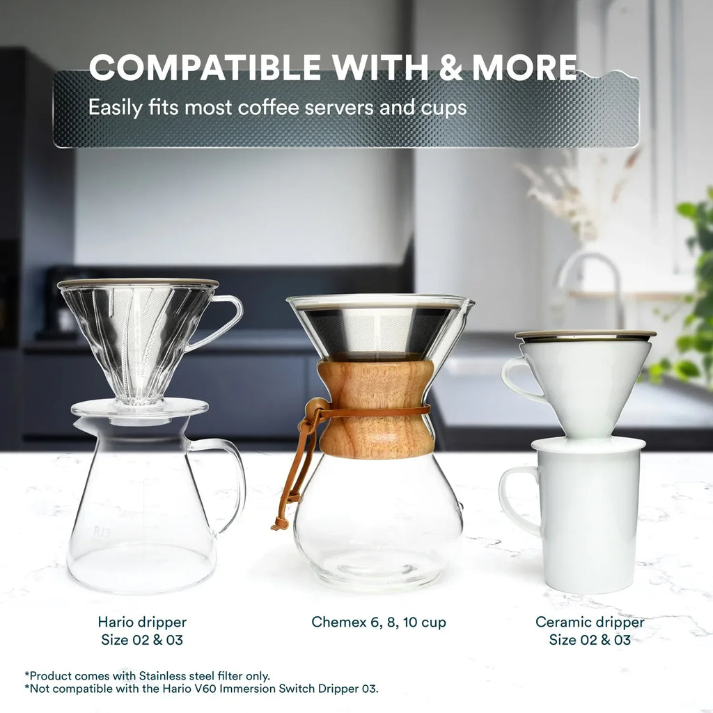 Reusable Stainless-Steel Pour-Over Coffee Filter