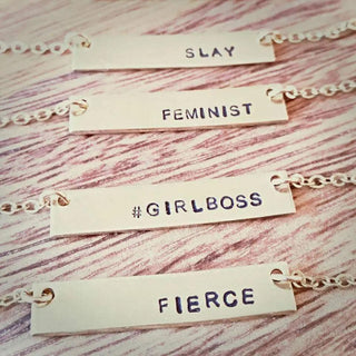 Inspirational Custom Brass Bar Necklace