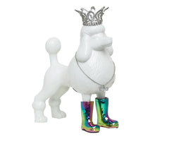 Iridescent Poodle With Necklace & Crown Piggy Bank - 10.5