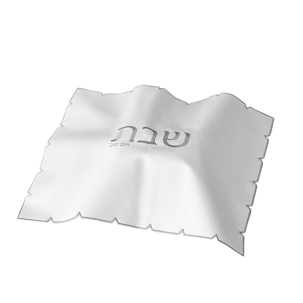 White Embroidered Leatherette Challah Cover
