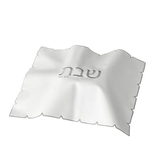 White Embroidered Leatherette Challah Cover