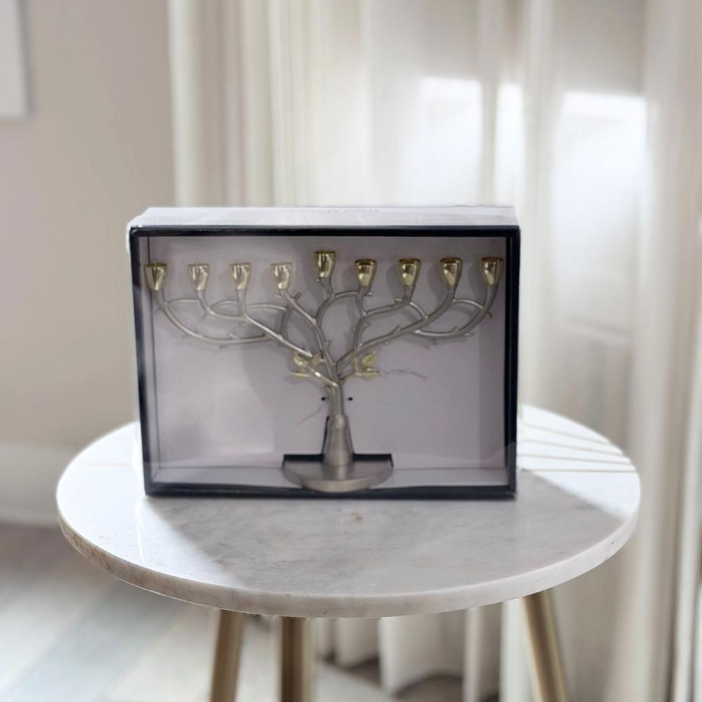 Tree Design Metal Menorah