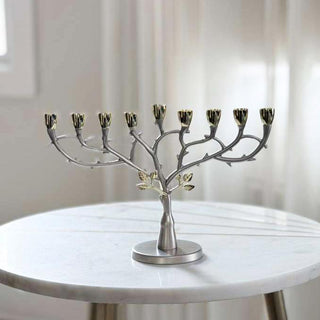 Tree Design Metal Menorah
