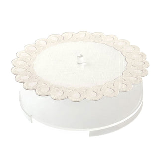 Linen Style Matzah Box with Scalloped Edge