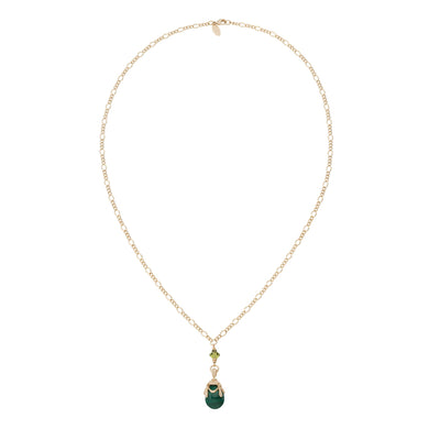 Malachite Egg Pendant Necklace