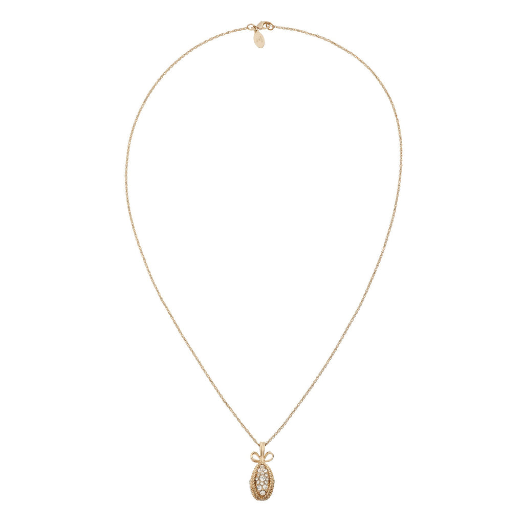 Pavé Crystal Egg Pendant Necklace