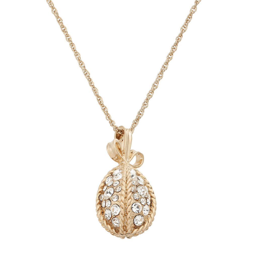 Pavé Crystal Egg Pendant Necklace