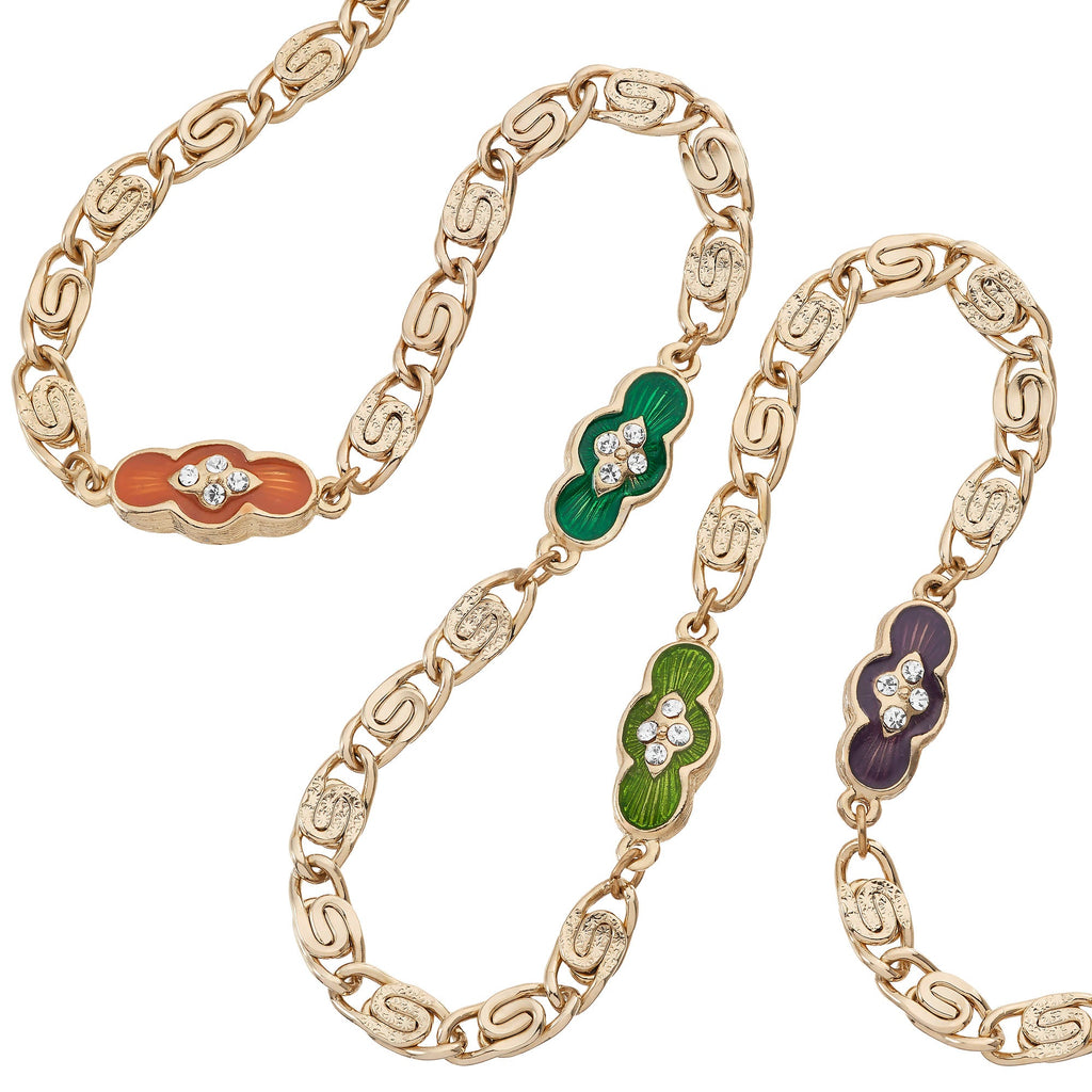 Guilloché Enamel Station Necklace
