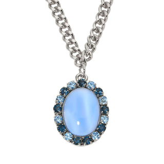 Silver Blue Moonstone Pendant Necklace