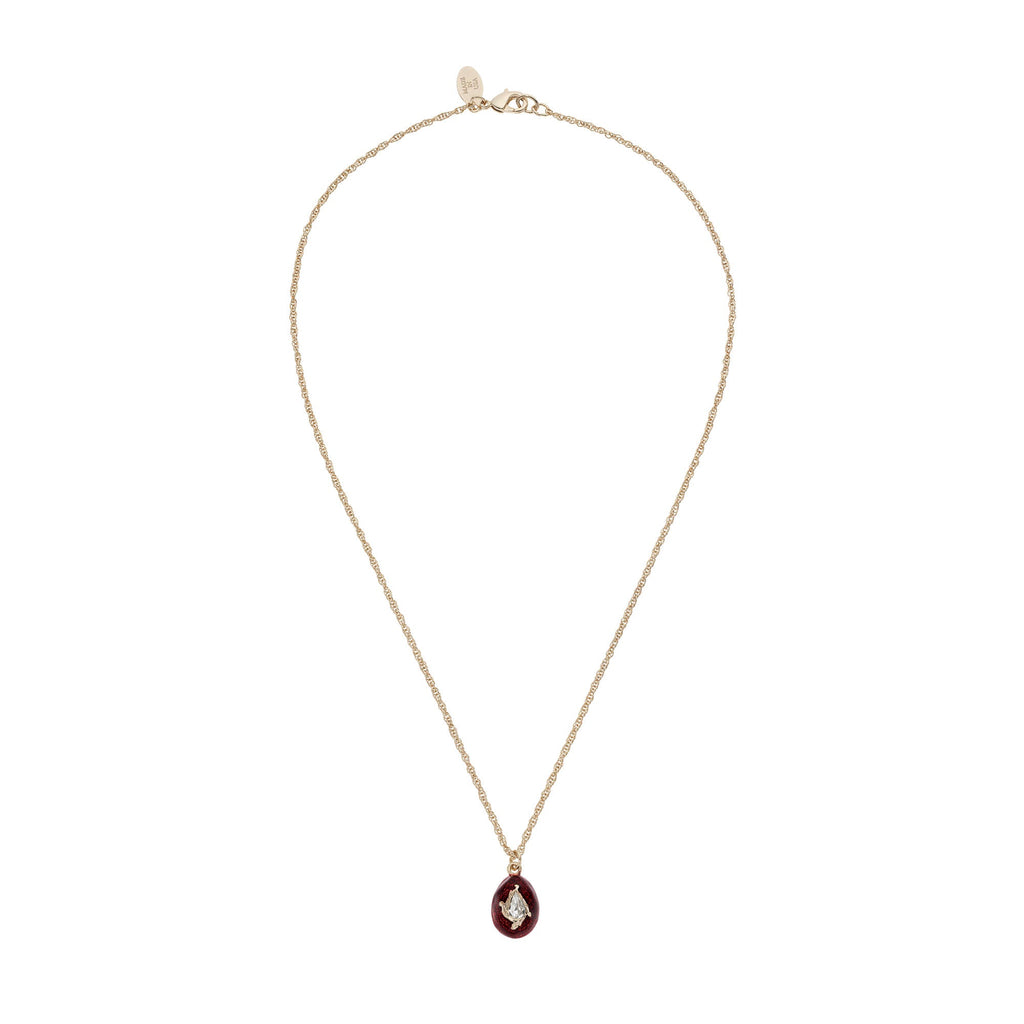 Egg Pendant Necklace with Crystals