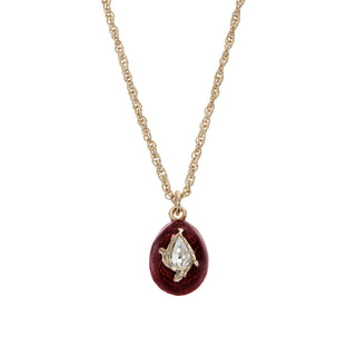 Egg Pendant Necklace with Crystals