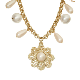 Gold Pearl Drop Necklace