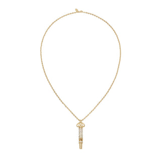 Gold Whistle Necklace with Crystals