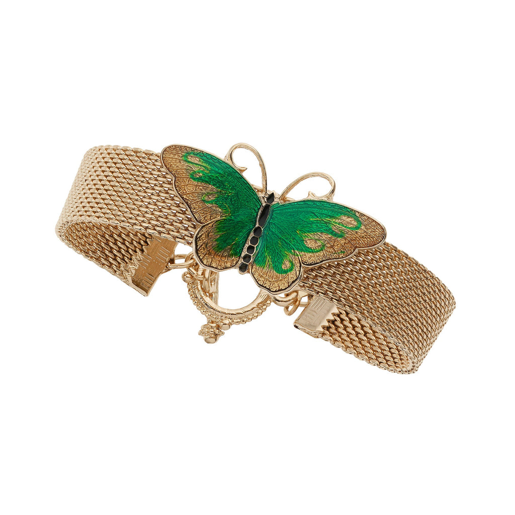Enamel Butterfly Mesh Bracelet