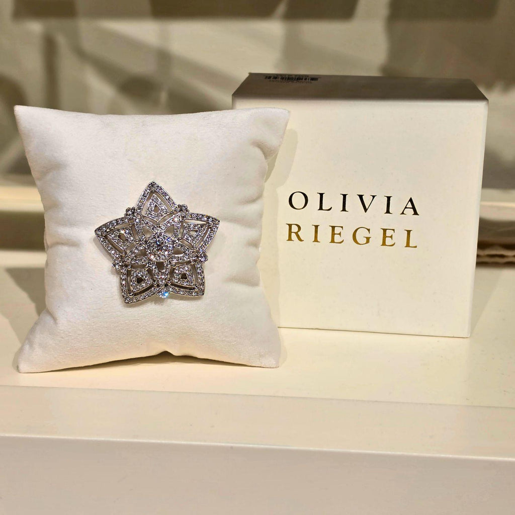 Silver Pavé Crystal Star Brooch