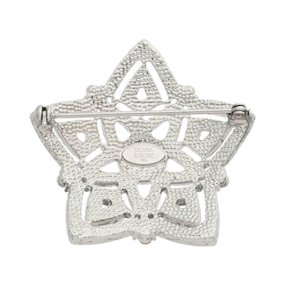 Silver Pavé Crystal Star Brooch