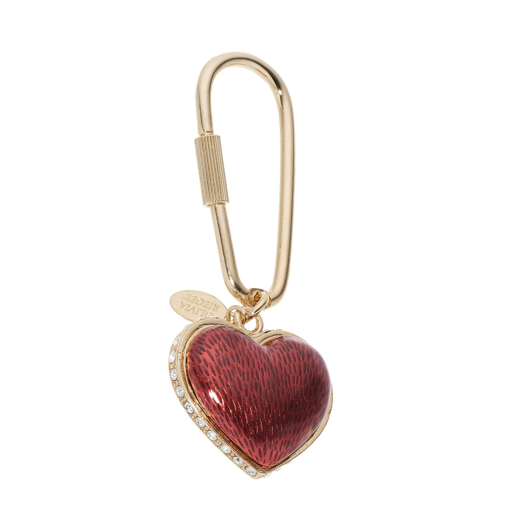 Red Enamel Heart Keychain