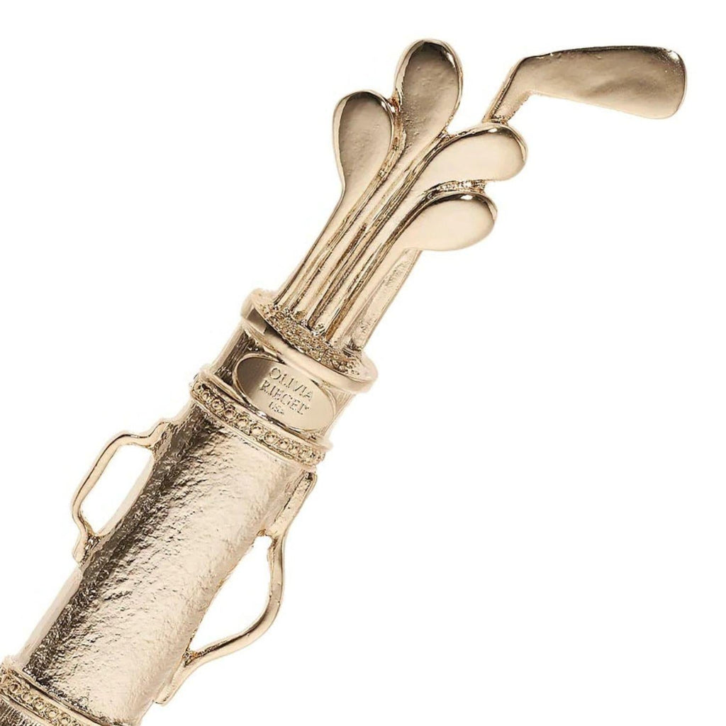 Gold Golf Clubs Magnifying Glass
