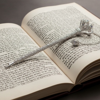 Torah Pointer with Sapphire Crystals | Yad