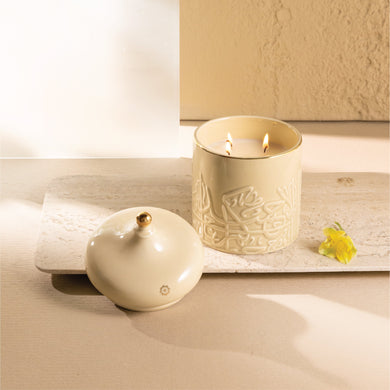 Jiwar -  Large Candle|  Citrus Bloom - Ivory & Gold