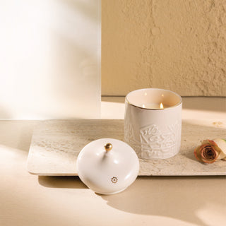 Jiwar -  Medium Candle| Golden Amber - Beige & Gold