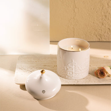 Jiwar -  Large Candle| Golden Amber - Beige & Gold