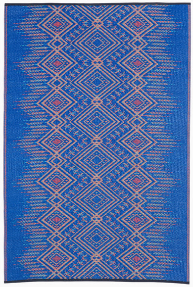 Jodhpur Multi Blue Boho Reversible Outdoor Patio Rug