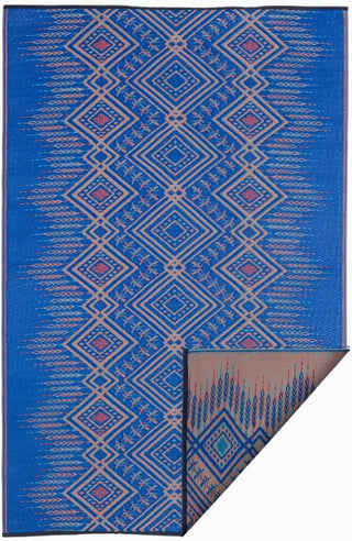 Jodhpur Multi Blue Boho Reversible Outdoor Patio Rug