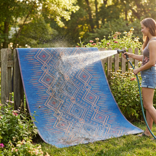 Jodhpur Multi Blue Boho Reversible Outdoor Patio Rug