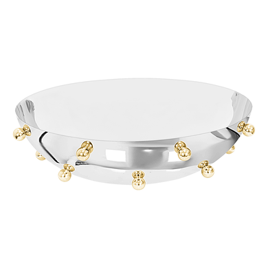 Stainless Steel Bowl With Gold Balls