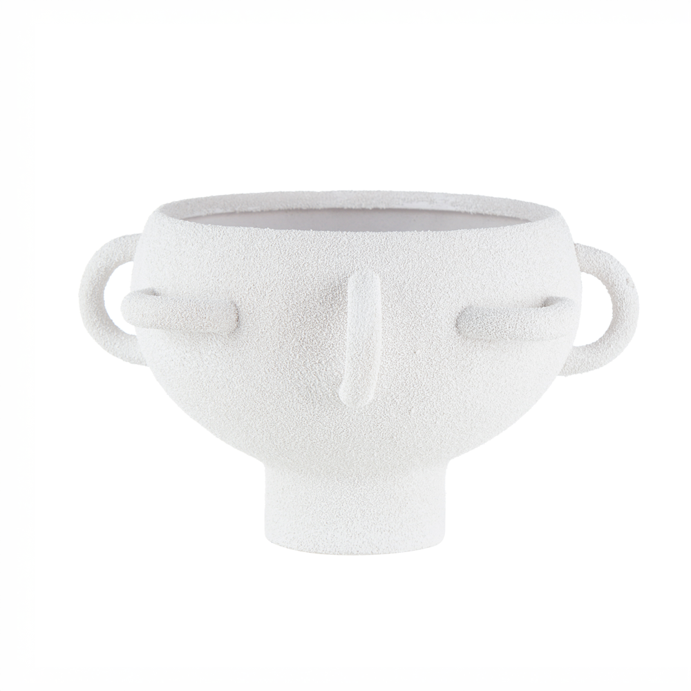 Textured Porcelain Vase with Unique Handles